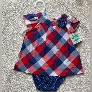 NWT carters 2 piece  for size 3-6 mo. baby girls set casual plaid and polka dots